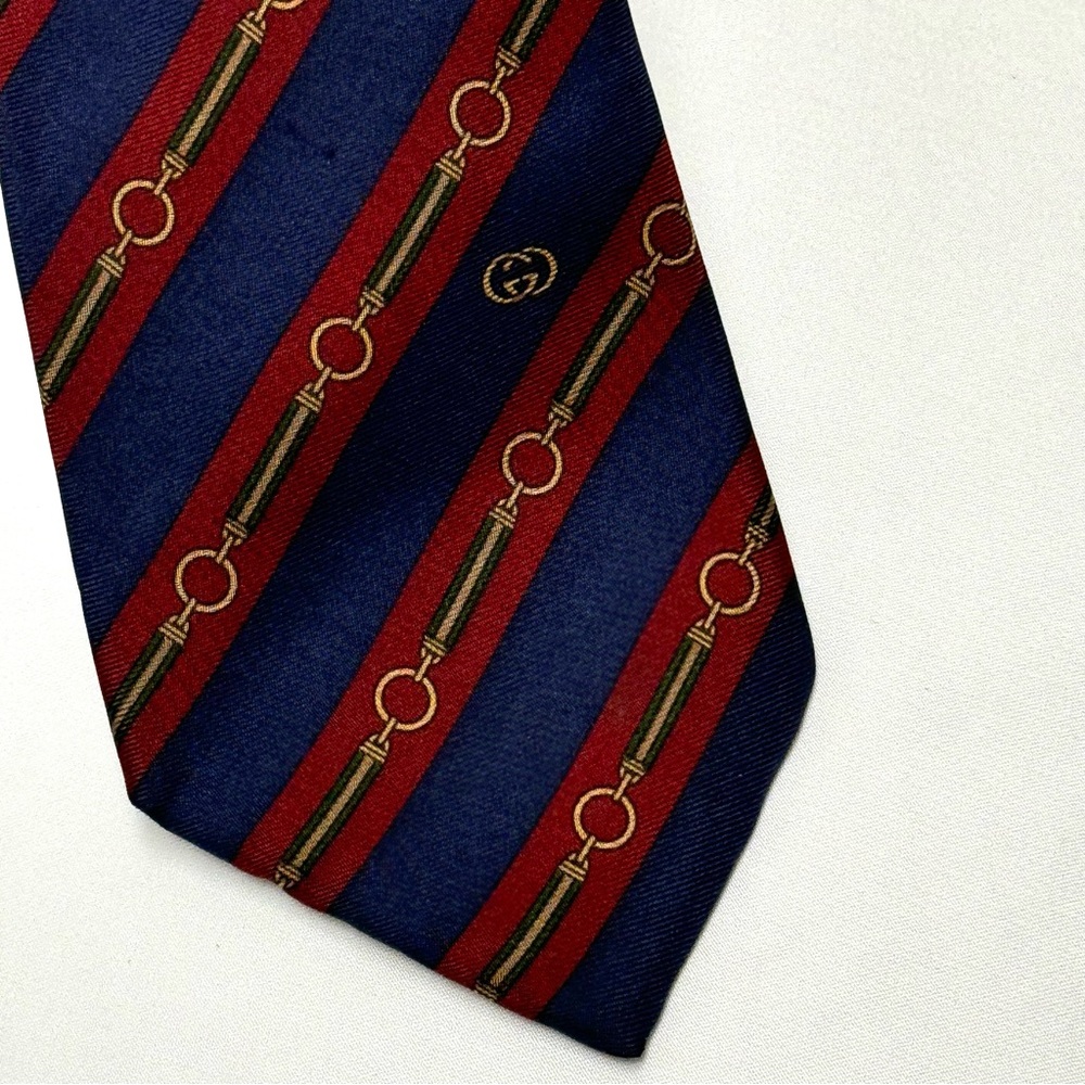 Vintage Gucci Navy, Silk Mens Tie, Traditional Gucci
